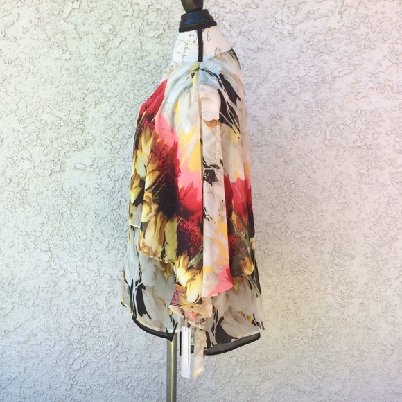 Mesmerize Tulip flower 2-piece set Blouse shirt tank top and shawl overlay 👚 - Picture 3 of 8